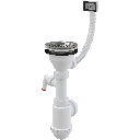 Sifon chiuveta cu sita din otel inoxidabil DN115 si preaplin flexibil Alcaplast A447-DN50/40