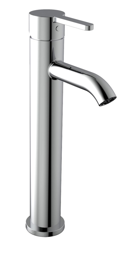Baterie lavoar Roca Carelia, Cold Start, monocomanda, cu pipa inalta, aerator, Crom