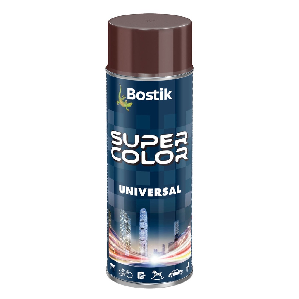 [P005409] Spray vopsea Bostik Color Universal, RAL 8011 maro închis interior/exterior, 400 ml