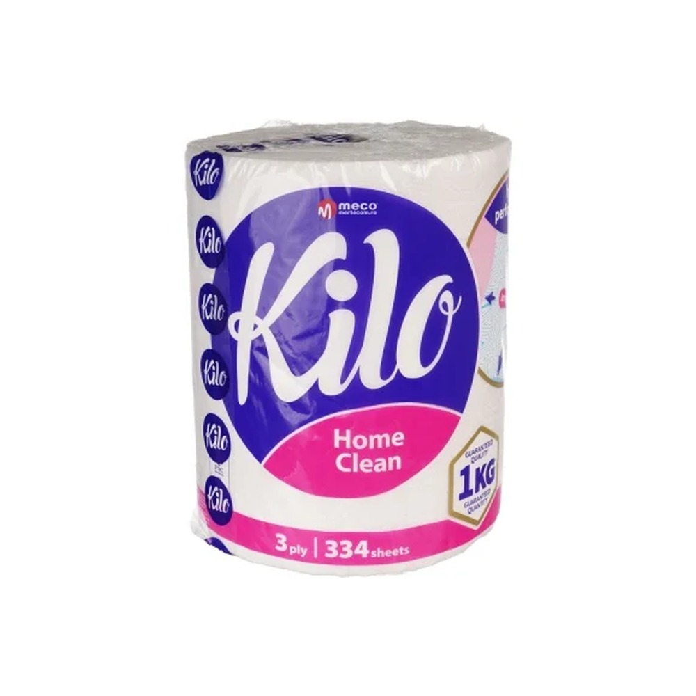 Prosop Kilo Home Clean, hârtie alba, monorolă, 3 straturi, 334 foi