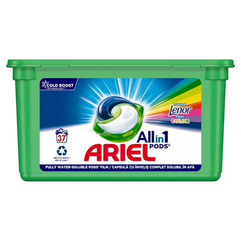 Ariel Touch of lenor detergent capsule rufe colorate 37 buc