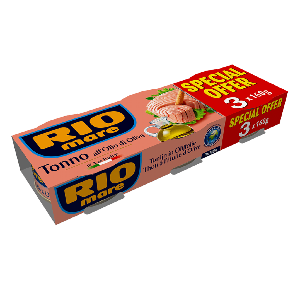Ton RIO MARE, in ulei de măsline, 3x160 gr