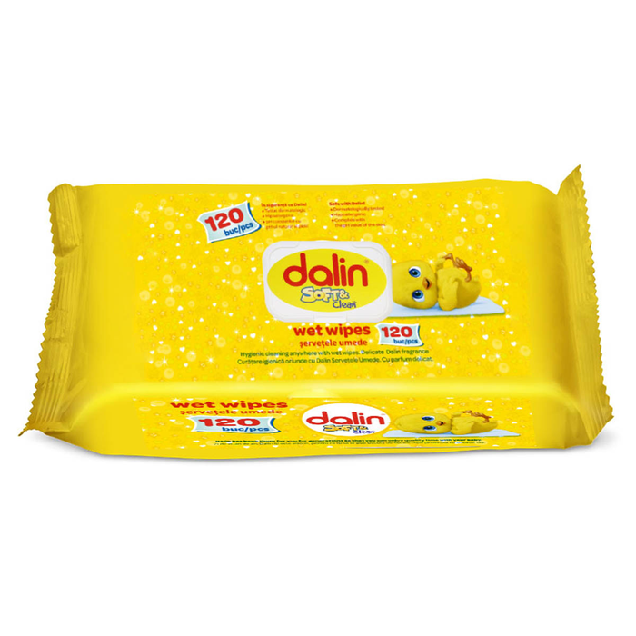 Șervețele DALIN Soft&Clean, umede, 120 buc