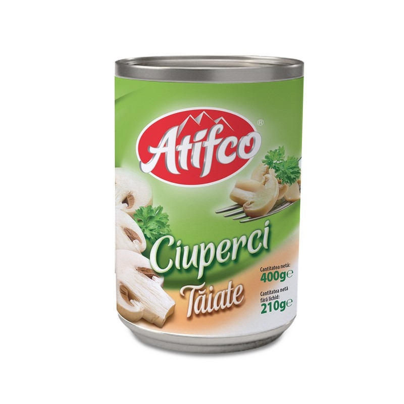 Ciuperci ATIFCO taiate, 400 gr