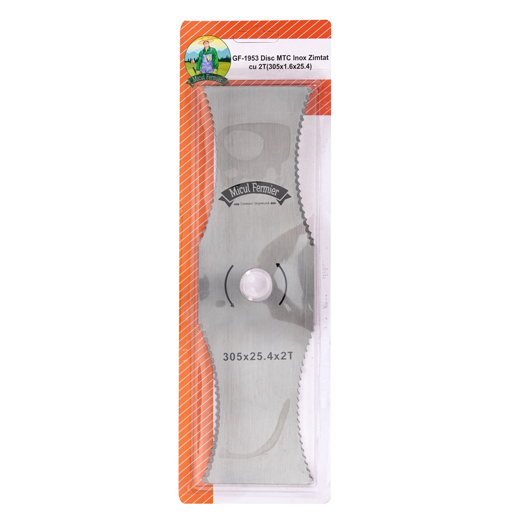 Disc, motocoasa, MTC Inox zimtat cu 2T 305x1.6x25.4 mm