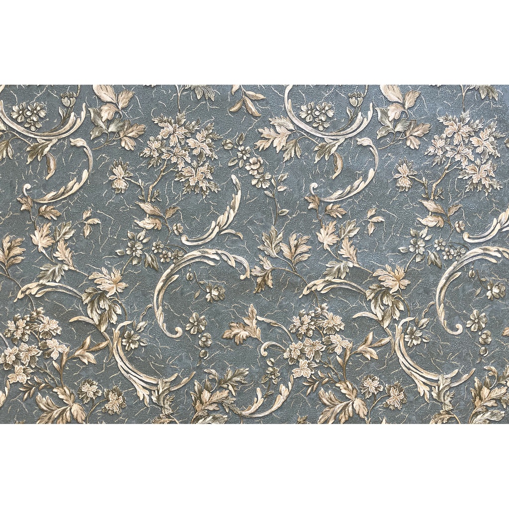 Tapet de vinil termopresat pe suport netesut , Merlen Verde / Auriu 7-1274, pentru living sau dormitor, dimensiune 1.06 m x 10,05m