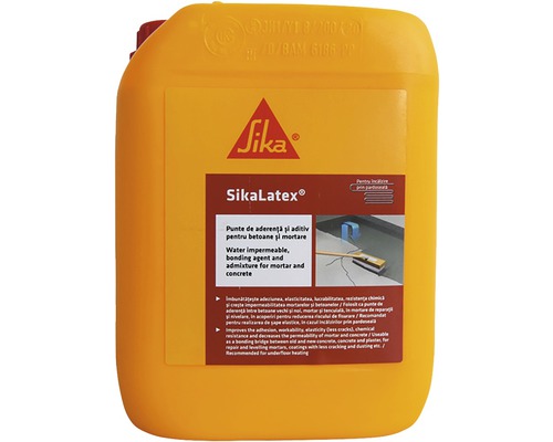 Aditiv lichid SikaLatex pentru mortare si punte de aderență, 5 kg