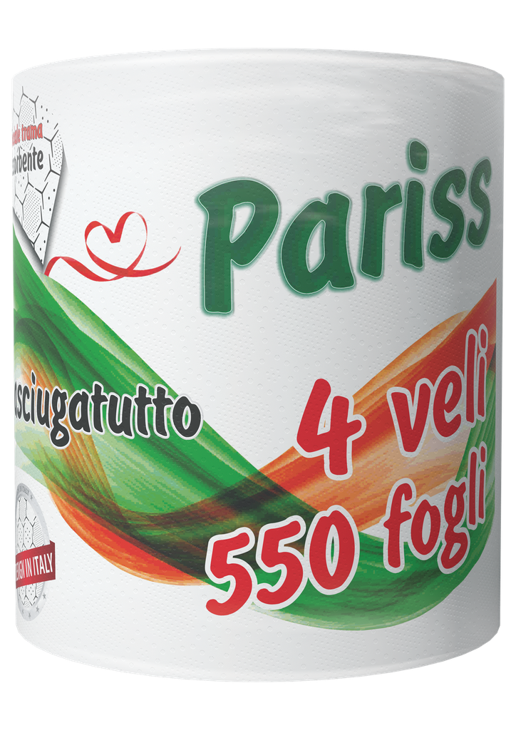 Prosop Hartie PARISS, 4 Straturi, 550 Foi/Rola