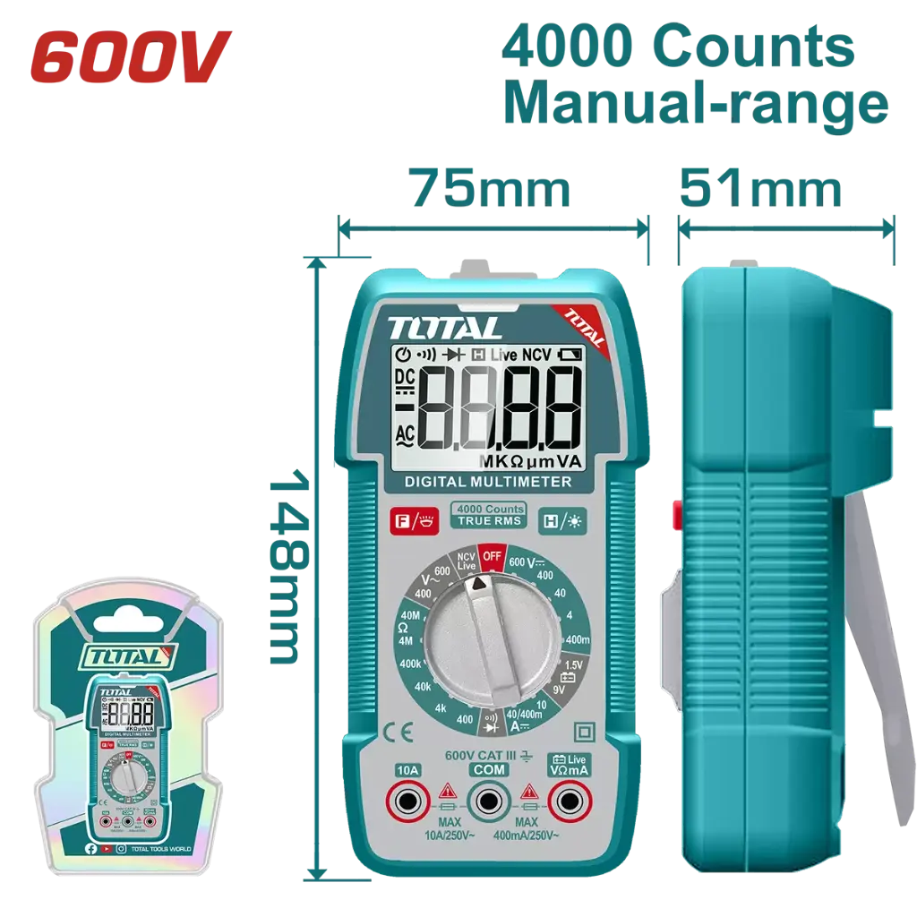 Multimetru digital Total TMT536002
