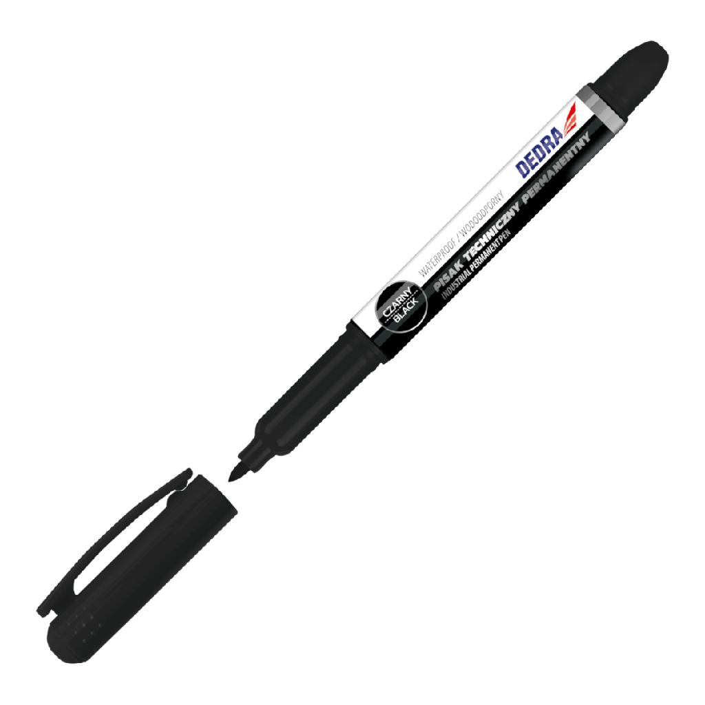 Marker industrial negru, vârf 1mm, 2 buc/set