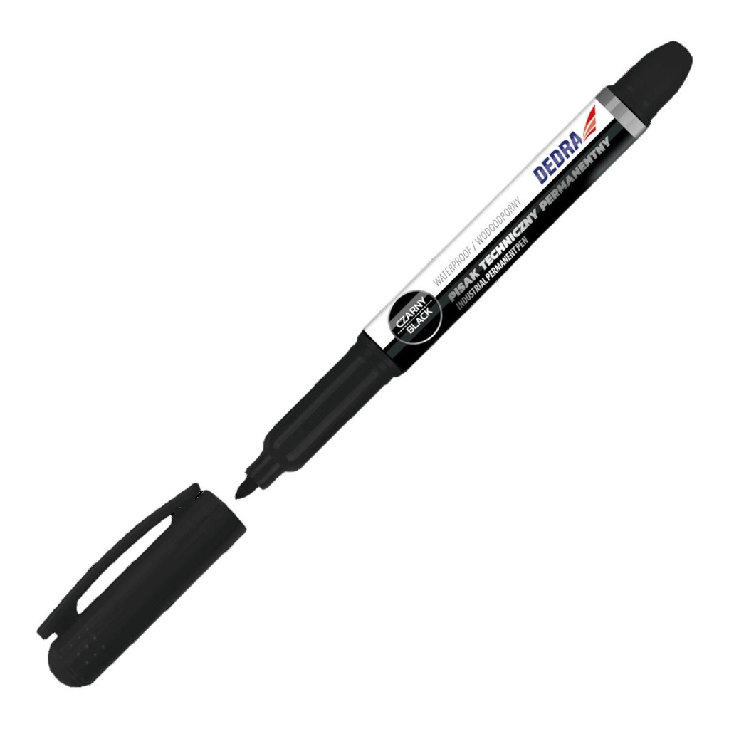 Marker industrial negru, vârf 1mm, 2 buc/set