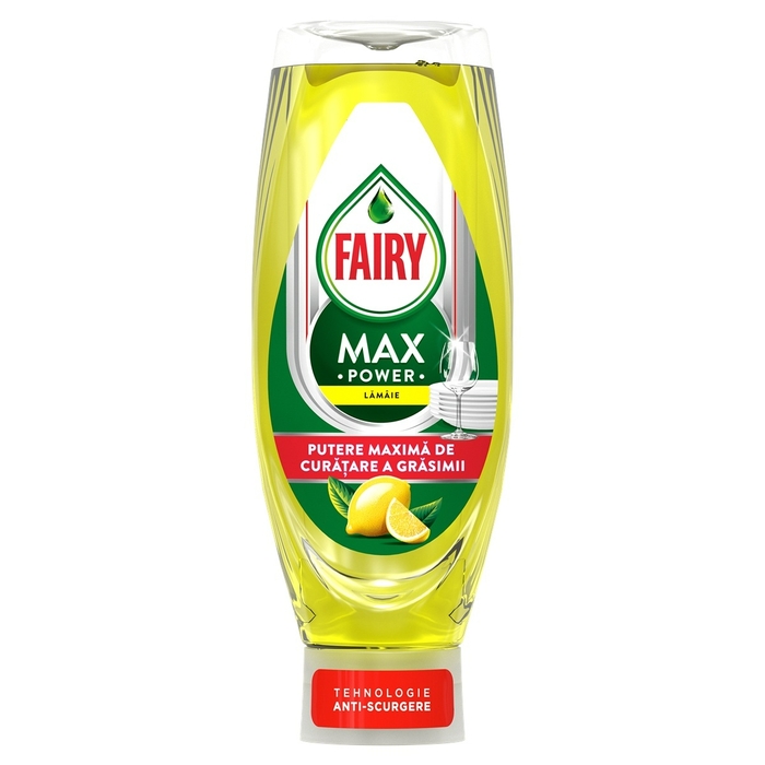 Detergent de vase , FAIRY Max Power Lemon, cu parfum de lamaie, 0.73 l