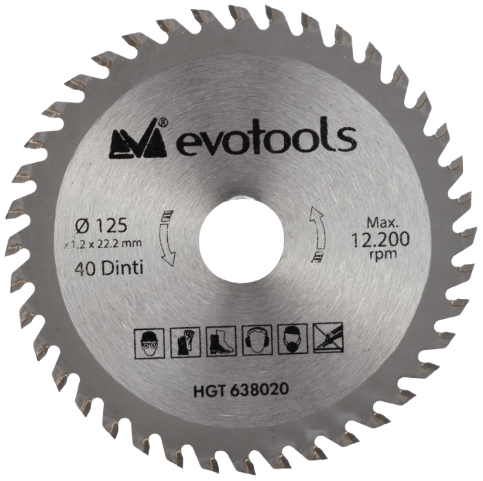 Pânză Circulară Vidia pentru Lemn EvoTools, Ø125 mm, 40T, Ø22.23 mm