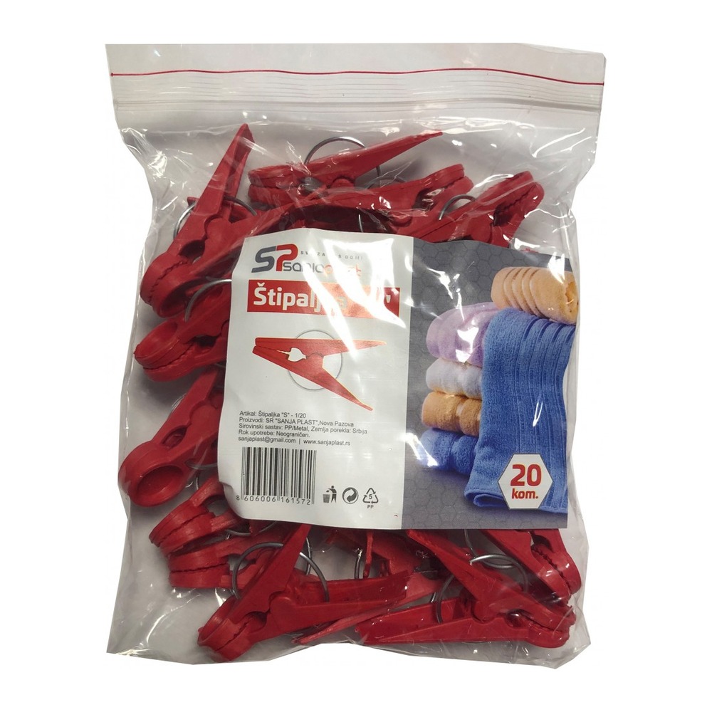 Set 20 cleme rufe "S" 6x3x1 cm