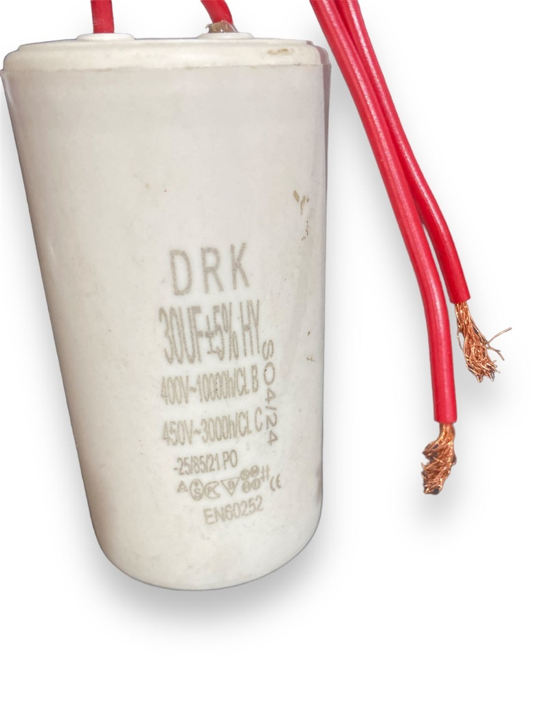 Condensator cu fir pornire motor, 30 µF 400V-450V 