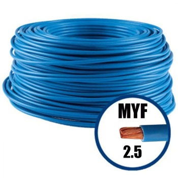 Conductor electric MYF (H07V-K) 2.5 mmp, izolaţie PVC, albastru
