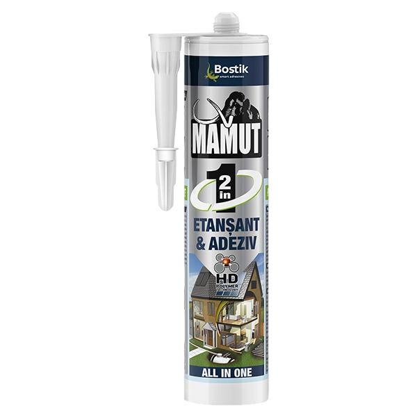 Adeziv etanșant pentru suprafete multiple Bostik Mamut 2 în 1 gri, 290 ml