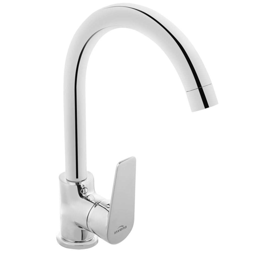 Baterie bucătărie monocomandă Invena Dokos, pipă înaltă crom
