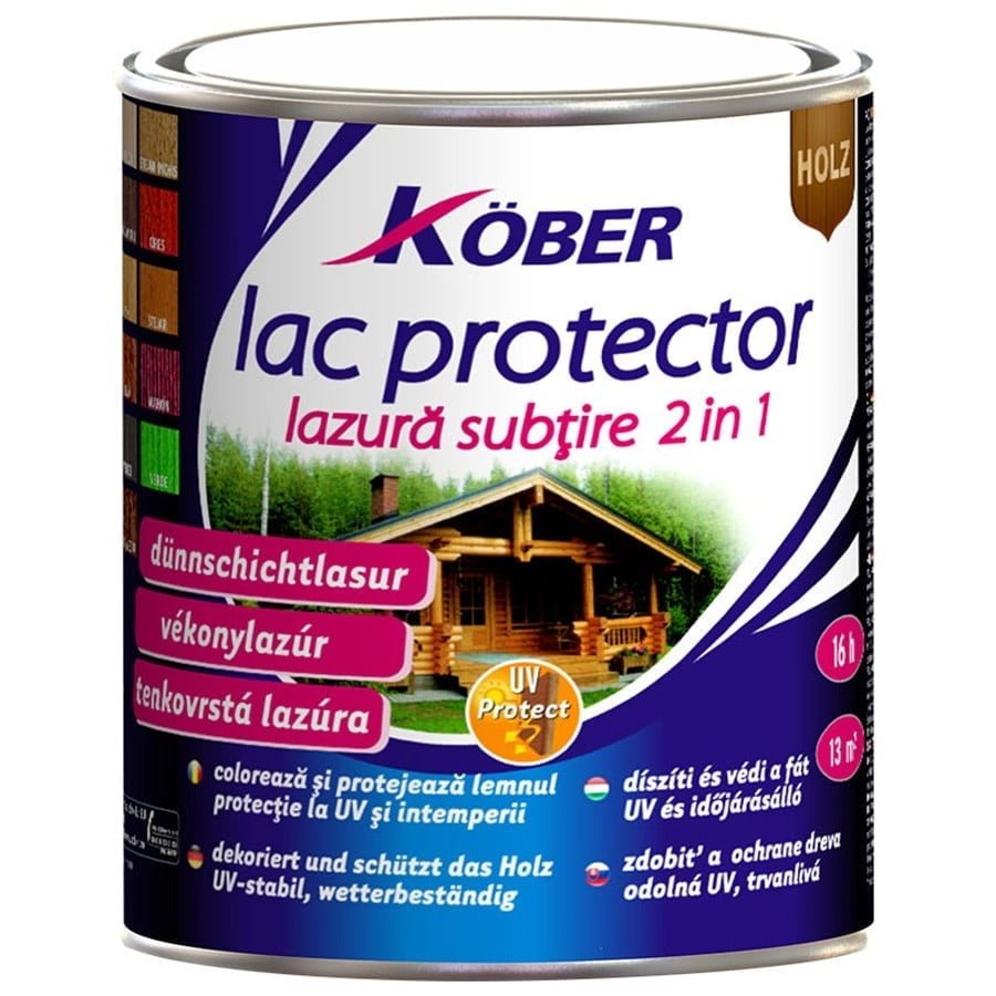 Lac protector Kober lazură subțire 2 în 1 palisandru, 2.5 l