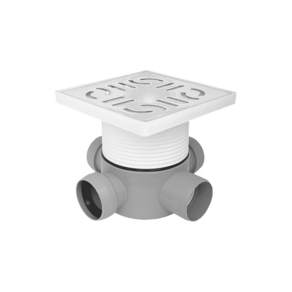 Sifon pardoseala 3 intrari D 50 mm cu gratar inox iesire D 50 mm LA