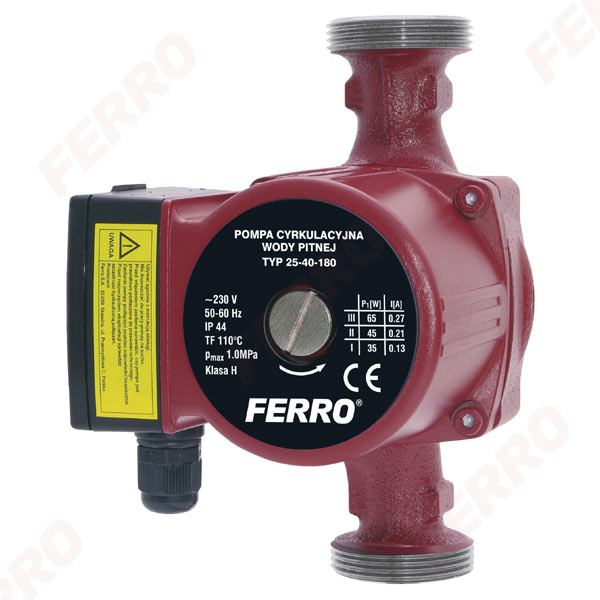 Pompa de recirculare FERRO 25-40 180 mm 0201W