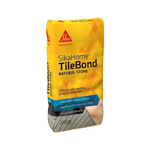 Adeziv alb pentru piatra naturala, SikaHome® TileBond Natural Stone 25 kg/sac