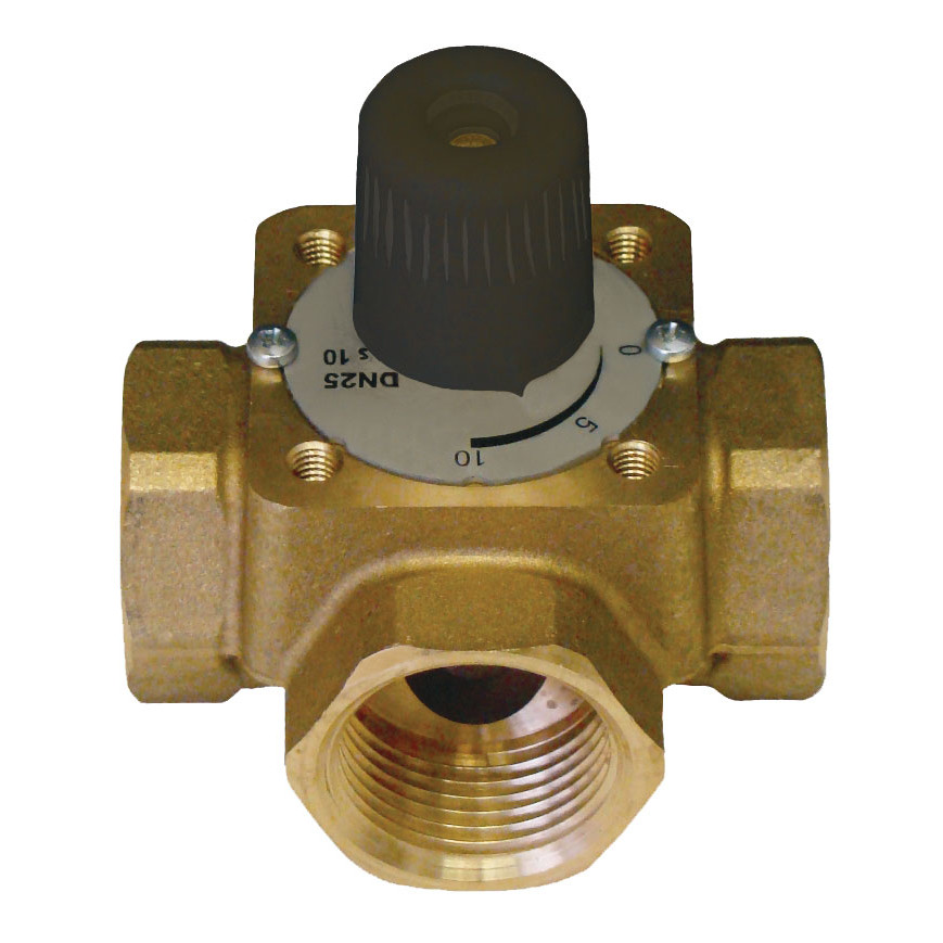 Vana manuala de amestec (sau deviatie) Herz, cu trei cai (cap rotativ), cu selector kvs 10, DN 25, 1" 2137 03