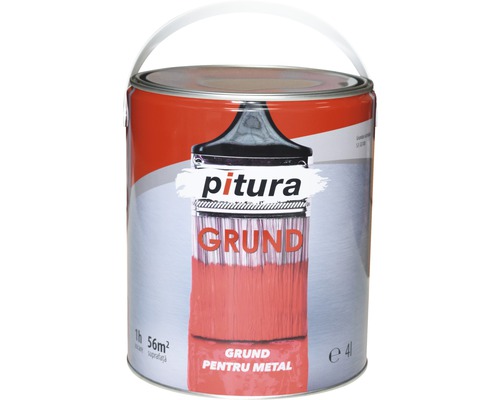 Grund pentru metal, rosu oxid, interior / exterior, 4 L, Pitura, Kober