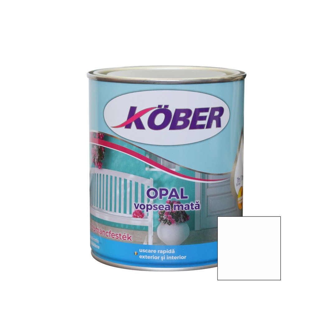 Vopsea Opal Kober, alb polar mat, 0.75 l