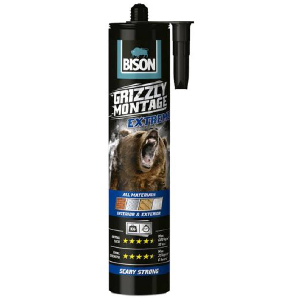 Adeziv polimer Bison Grizzly Montage Extreme, MS, 435g, Alb