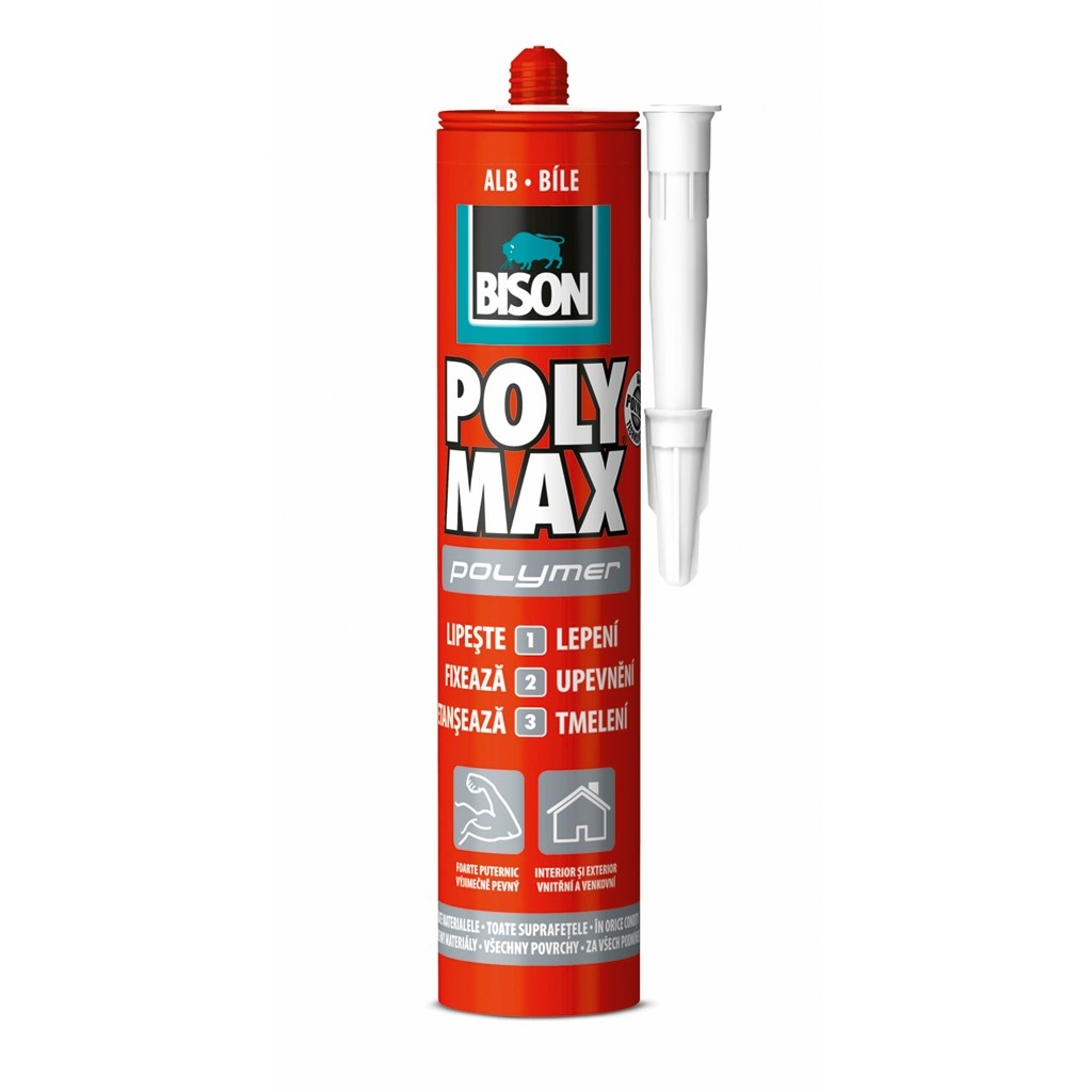 Adeziv și etanșeizant MS Polimer BISON Poly Max Original, alb, 465g