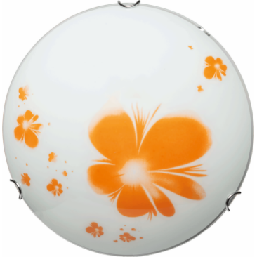 Plafonieră Santini alb+orange din sticlă E27 max. 1x60W, 30 cm