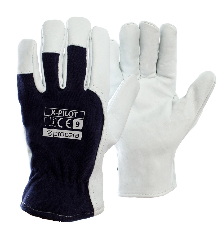 [P000675] Mănuși din piele X-PILOT cu elastic (9)