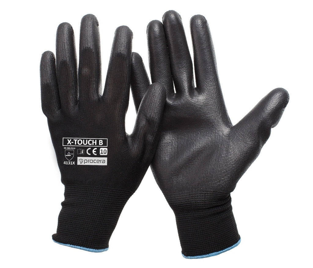 Manusi de protectie, textil X-TOUCH BLACK din PU