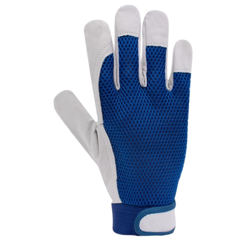 Manusi de protectie, Top Defender, X-Tec Blue Mesh, din piele fina, rezistente la uzura