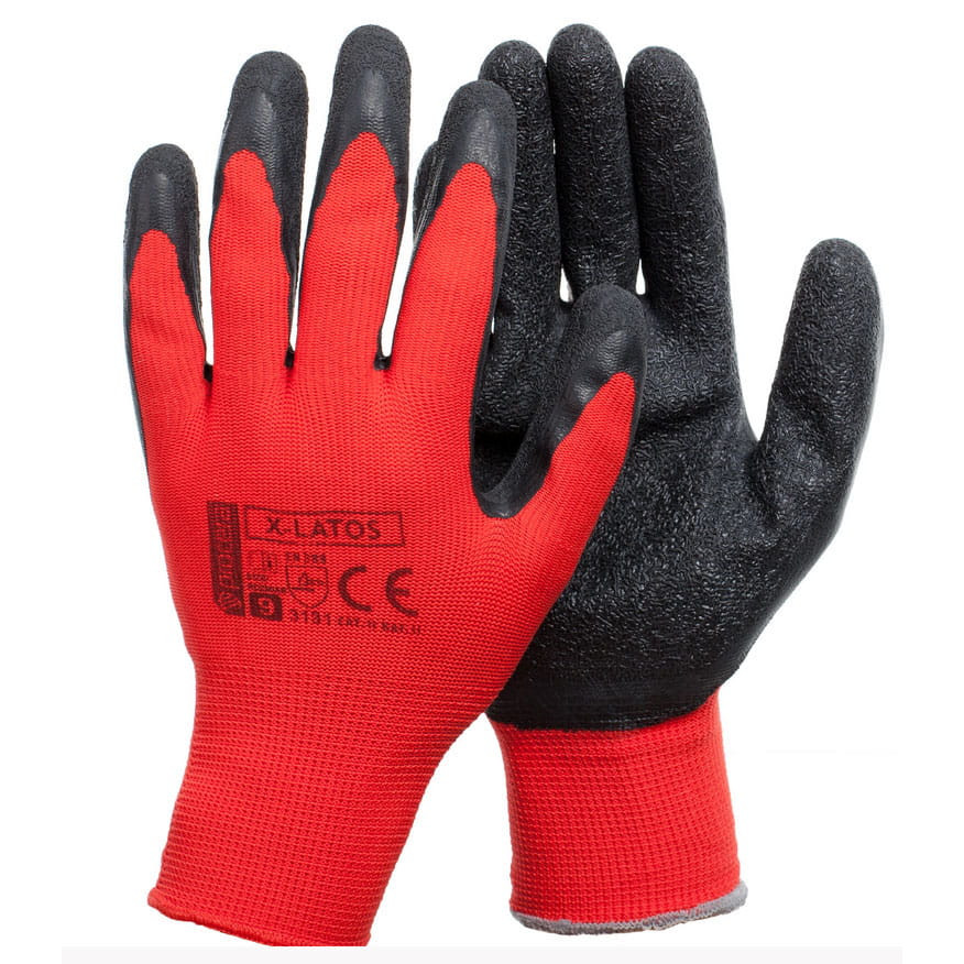 Mănuși de protecție X-LATOS din polister roșii