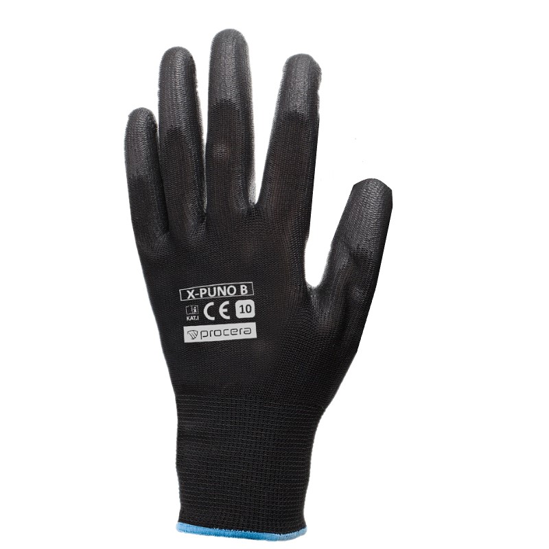 Manusi textil protectie X-PUNO BLACK din PU 