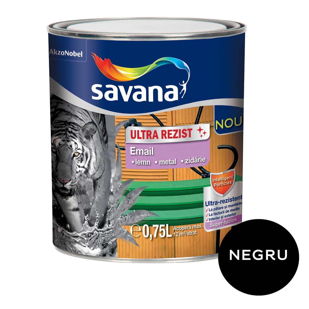 Email lemn/metal Savana Ultra Rezist interior/exterior negru, 0.75 l