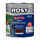 Vopsea alchidică pentru lemn/metal Rost Satin interior/exterior brun, 0.6 l