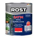 Vopsea alchidică pentru lemn/metal Rost Satin interior/exterior roșu, 0.6 l