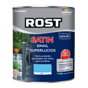 Vopsea alchidică pentru lemn/metal Rost Satin interior/exterior bleu, 0.6 l