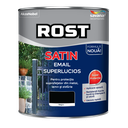 Vopsea alchidică superlucioasă pentru lemn si metal ROST SATIN interior/exterior negru, 4 l