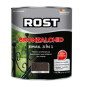 Email Rost Bronzalchid 3 în 1 pentru metal cu efect de lovitură de ciocan negru, 0.75 l