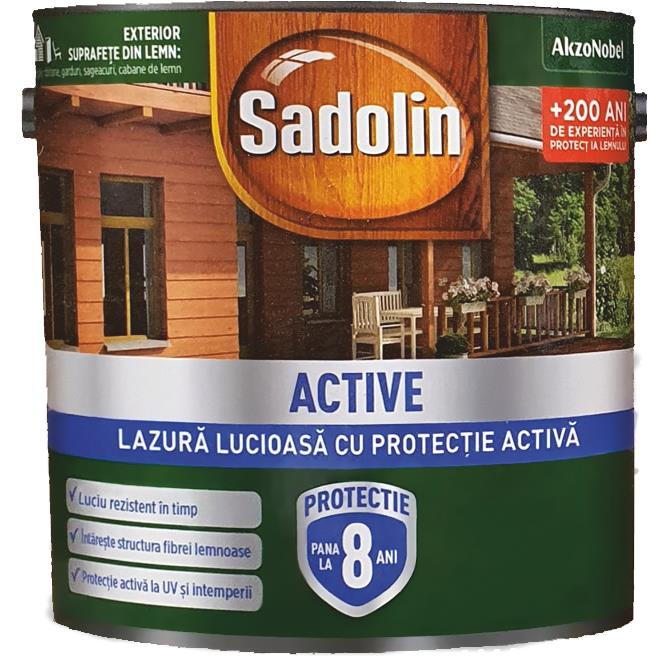 Lazura Sadolin Activ, solvent, lucioasa stejar 5L