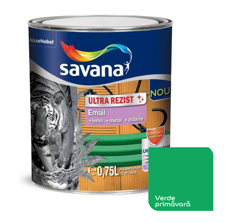 Email lemn/metal Savana Ultra Rezist interior/exterior verde primavara, 0.75 l