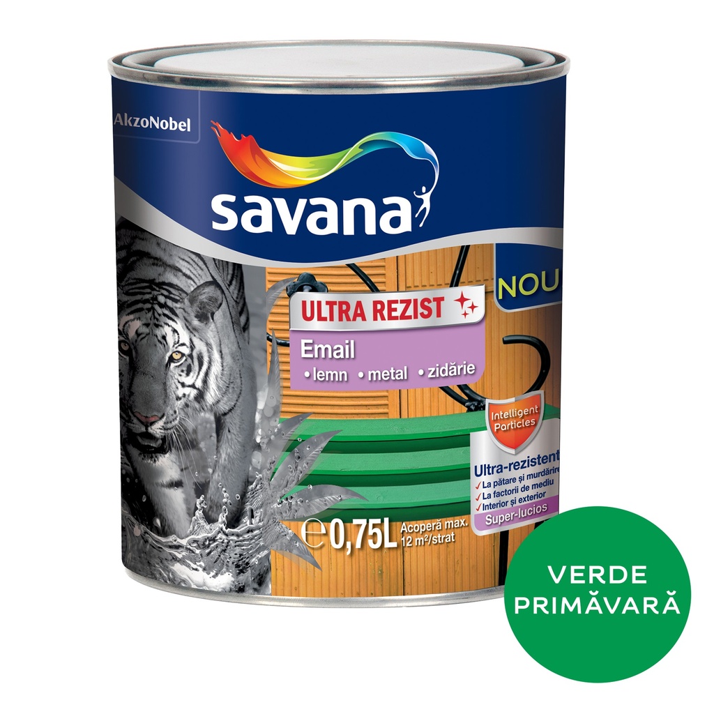 Email lemn/metal Savana Ultra Rezist interior/exterior verde primavara, 0.75 l