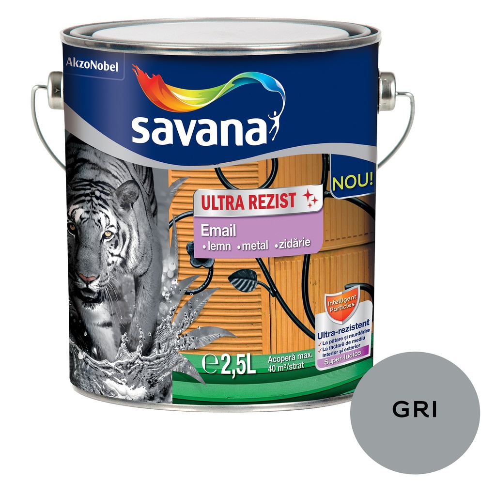 Email lemn/metal Savana Ultra Rezist interior/exterior gri, 2.5 l