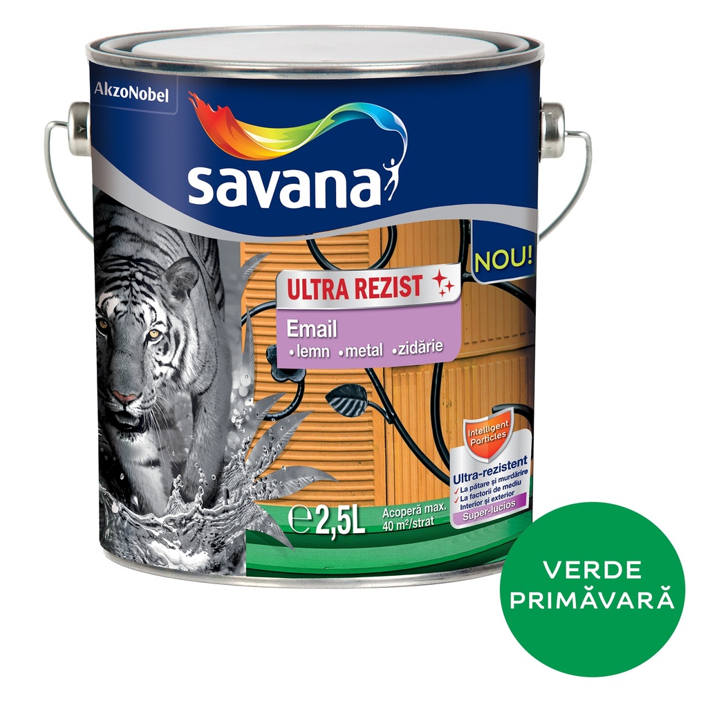 Email lemn/metal Savana Ultra Rezist interior/exterior verde primavara, 2.5 l