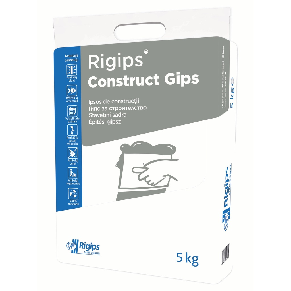 Ipsos de constructii Rigips construct gips, interior, 5 kg