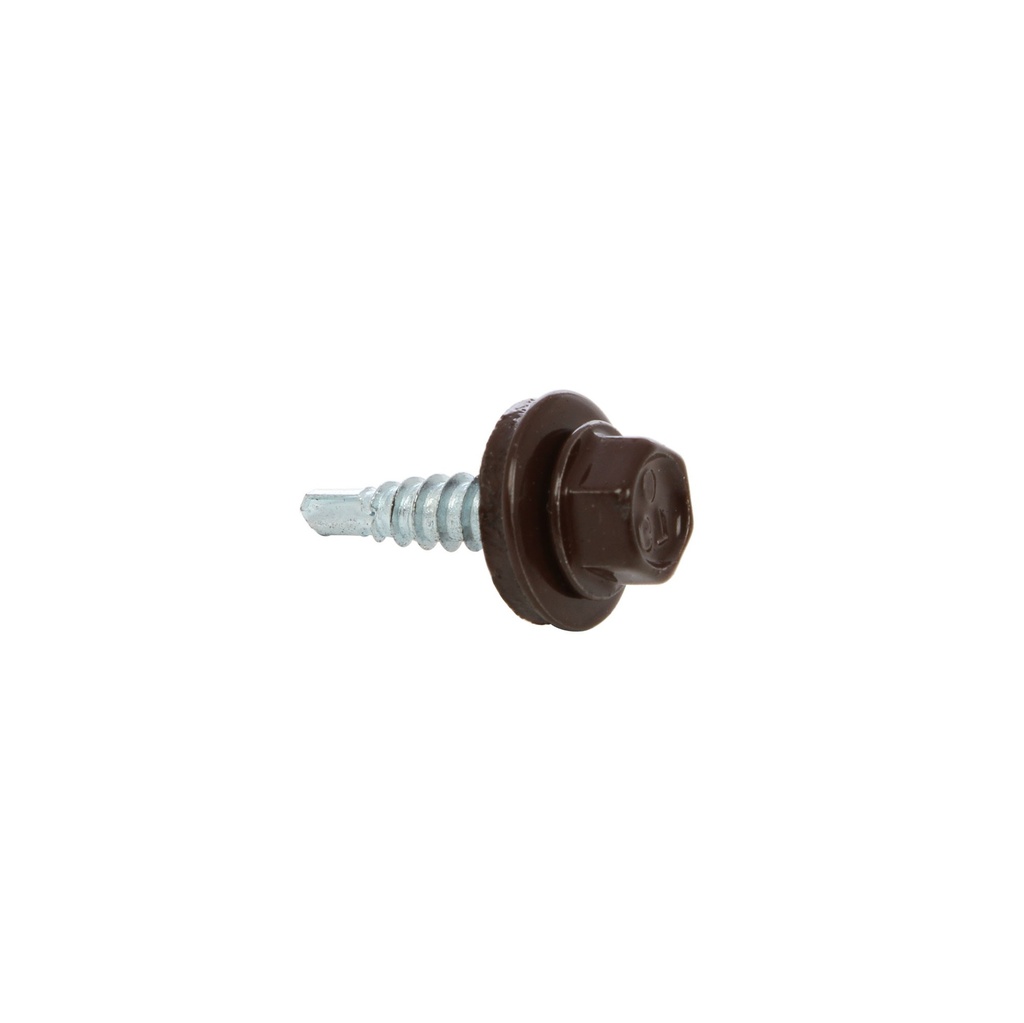 Șurub autoforant cu cap HEX 4.8x19 mm, șaibă EPDM Ø14 mm, RAL 8017 prindere pe metal, 250 bucăți